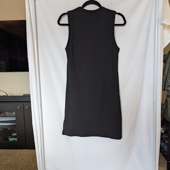 Joe's Jeans High Neck Mini Dress - Black Ribbed Knit, NWT Size M - Picture 2 of 8